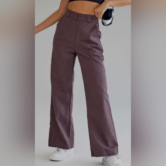 Glassons Floral Detailing Embellished Wide Leg High Rise Y2K Women's Pants sz 8 - Picture 1 of 8